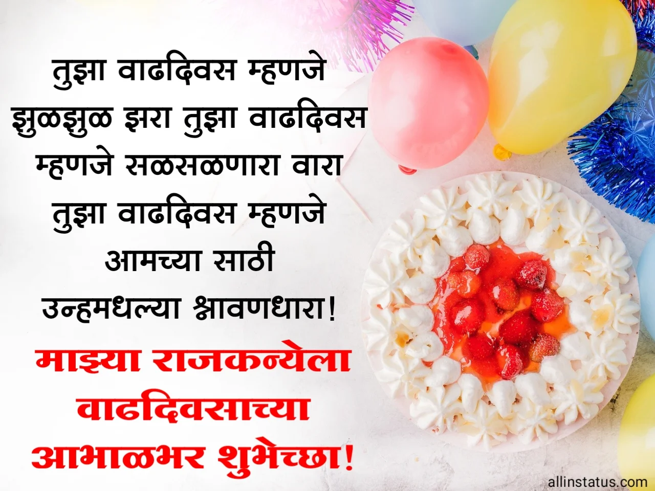 Happy Birthday images for daughter in Marathi