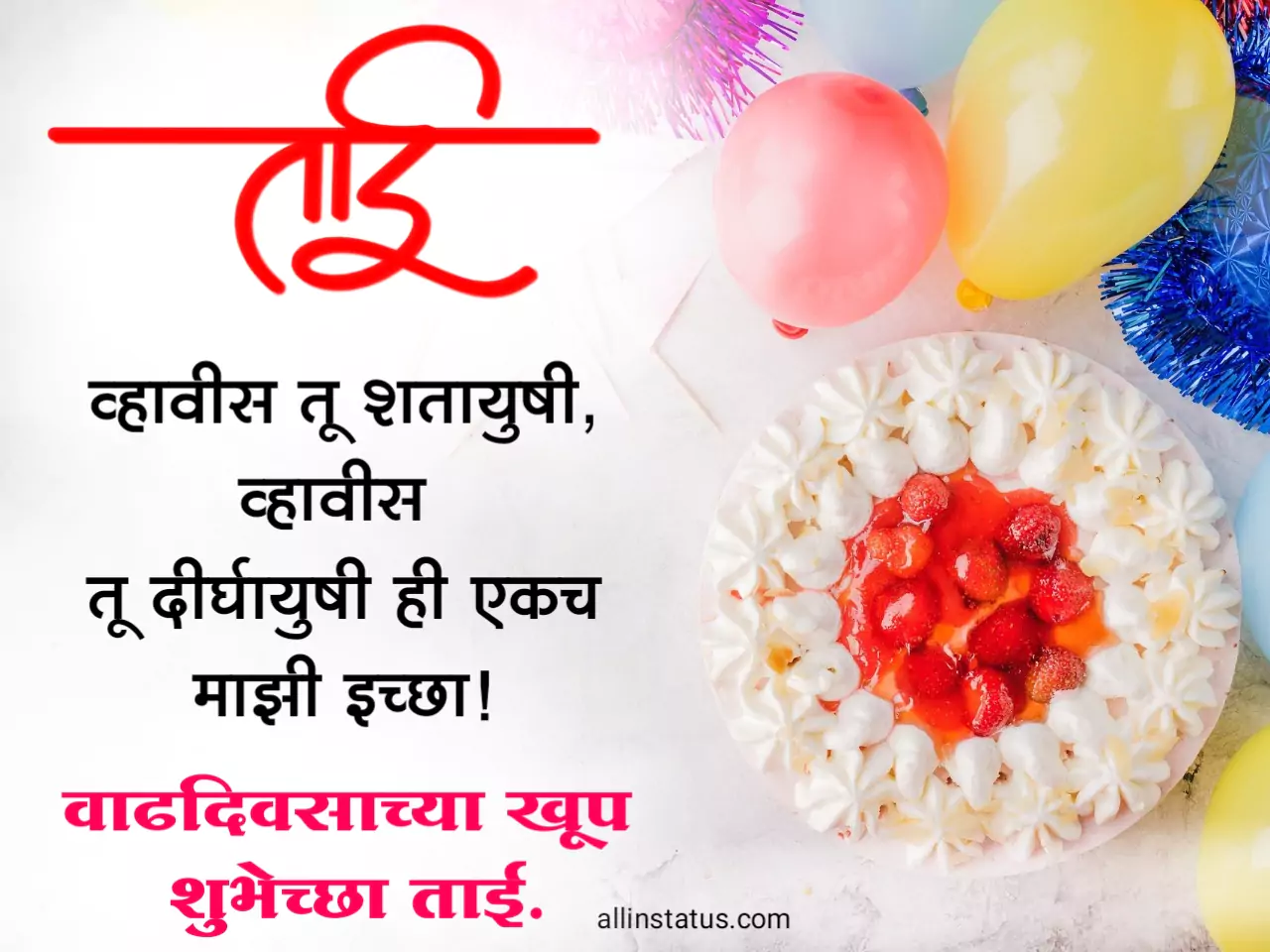 Happy Birthday wishes for sister in marathi